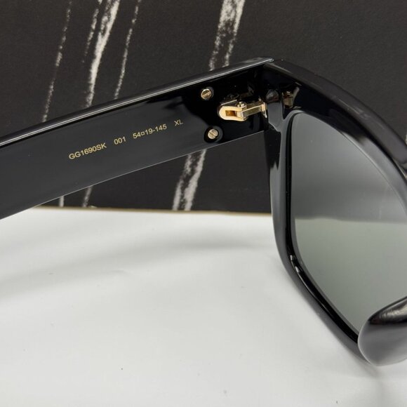 NEW GG1690SK 001 GUCCI SUNGLASSES SHINY BLACK WOMEN EYEWEAR GUCCI - Picture 12 of 15
